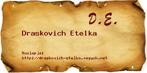 Draskovich Etelka névjegykártya